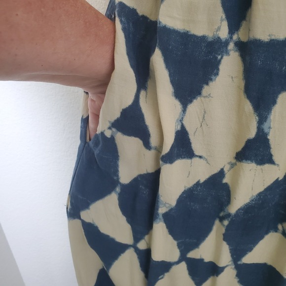 Maeve Anthropologie Women's Blue Sleeveless Batik Style Ikat Print Dress Size 2 - Picture 7 of 15